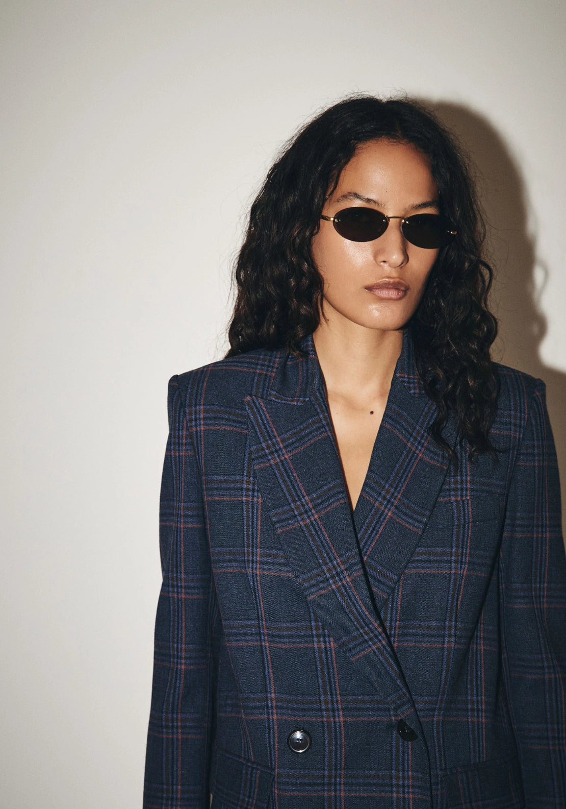 Checked Suit Blazer - Blue