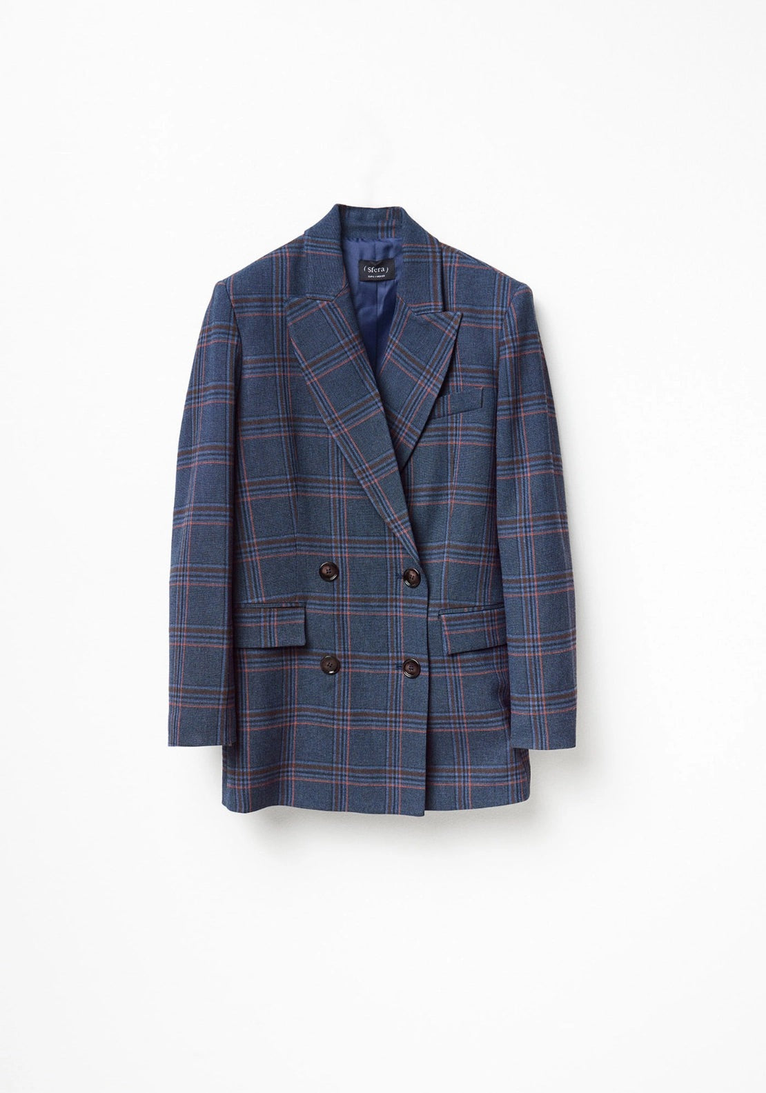 Checked Suit Blazer - Blue