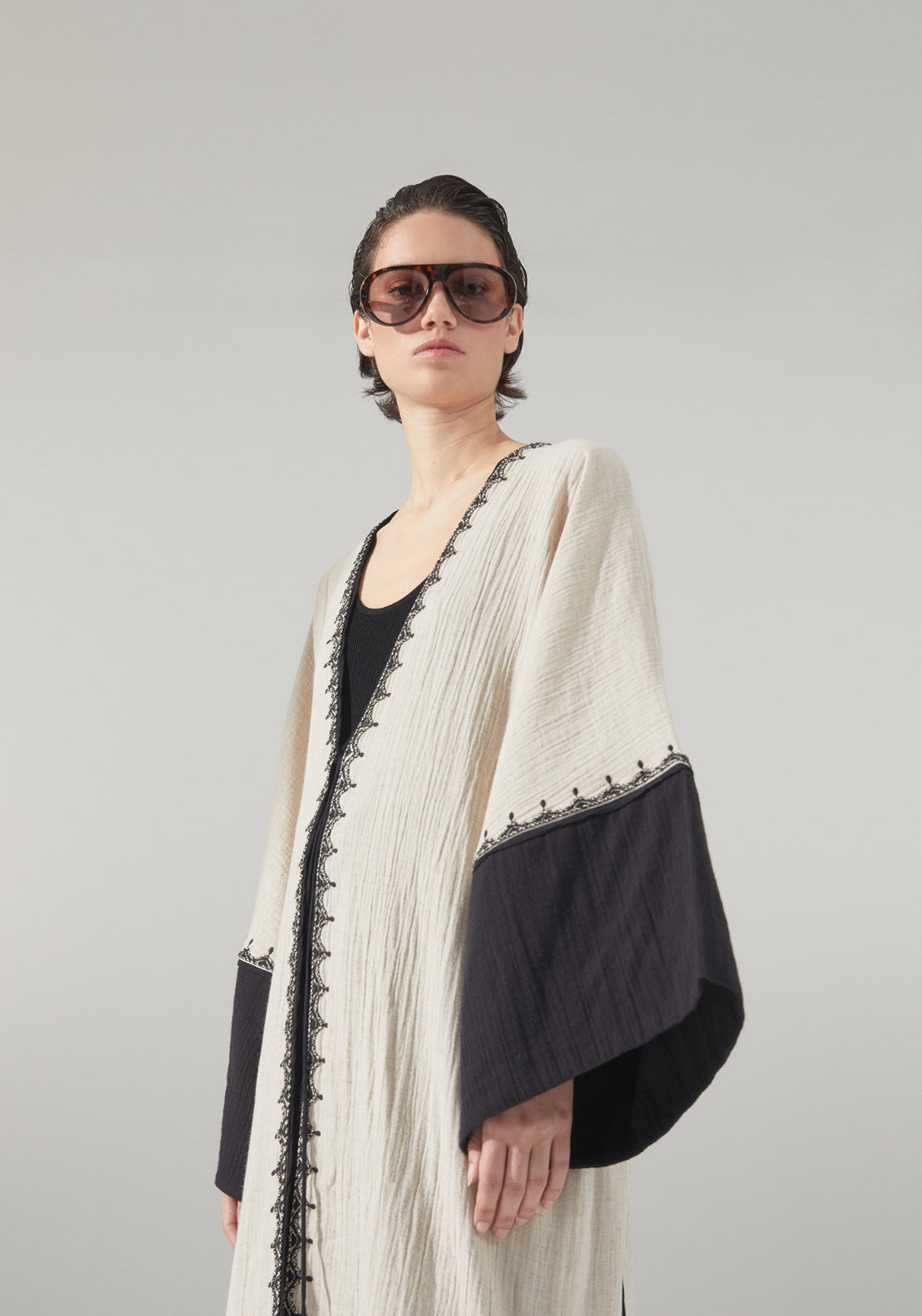 Embroidered Kimono - Cream