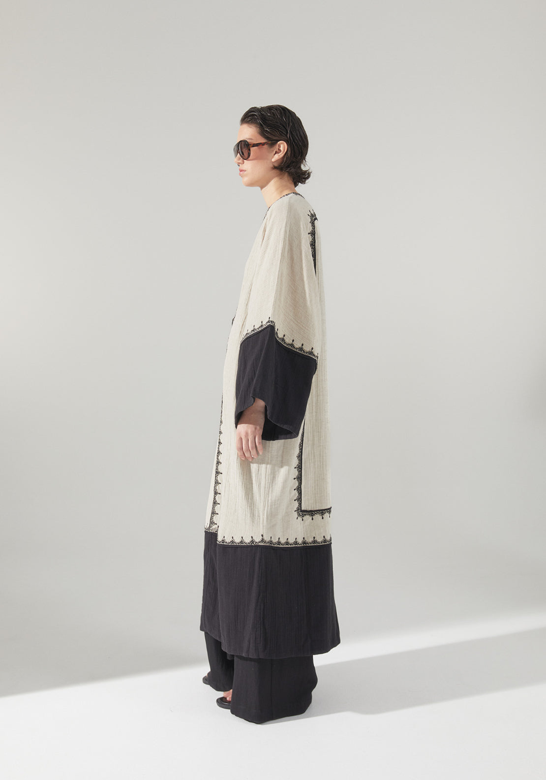 Embroidered Kimono - Cream