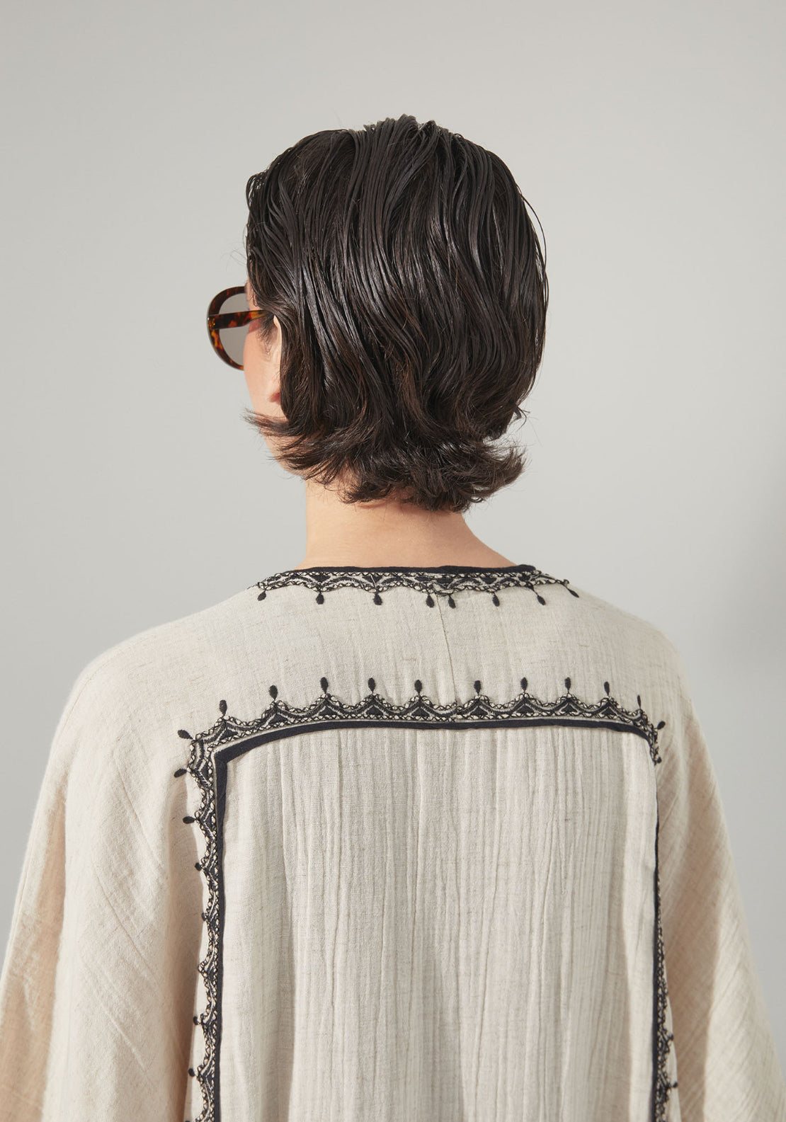 Embroidered Kimono - Cream