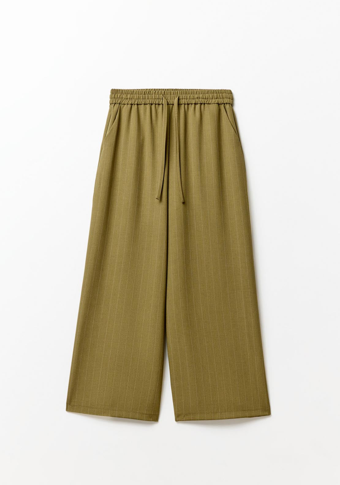 Sfera Stripes elastic waist trousers - Khaki 7 Shaws Department Stores
