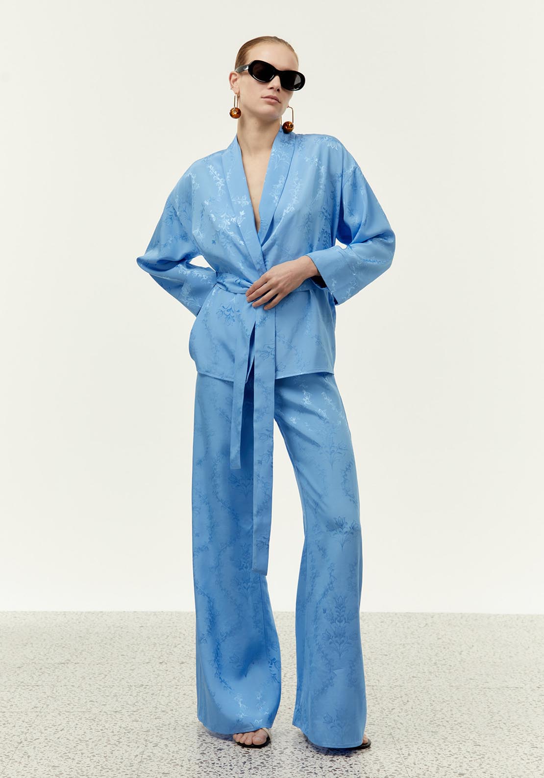 Sfera Jacquard trousers - Blue Light 1 Shaws Department Stores