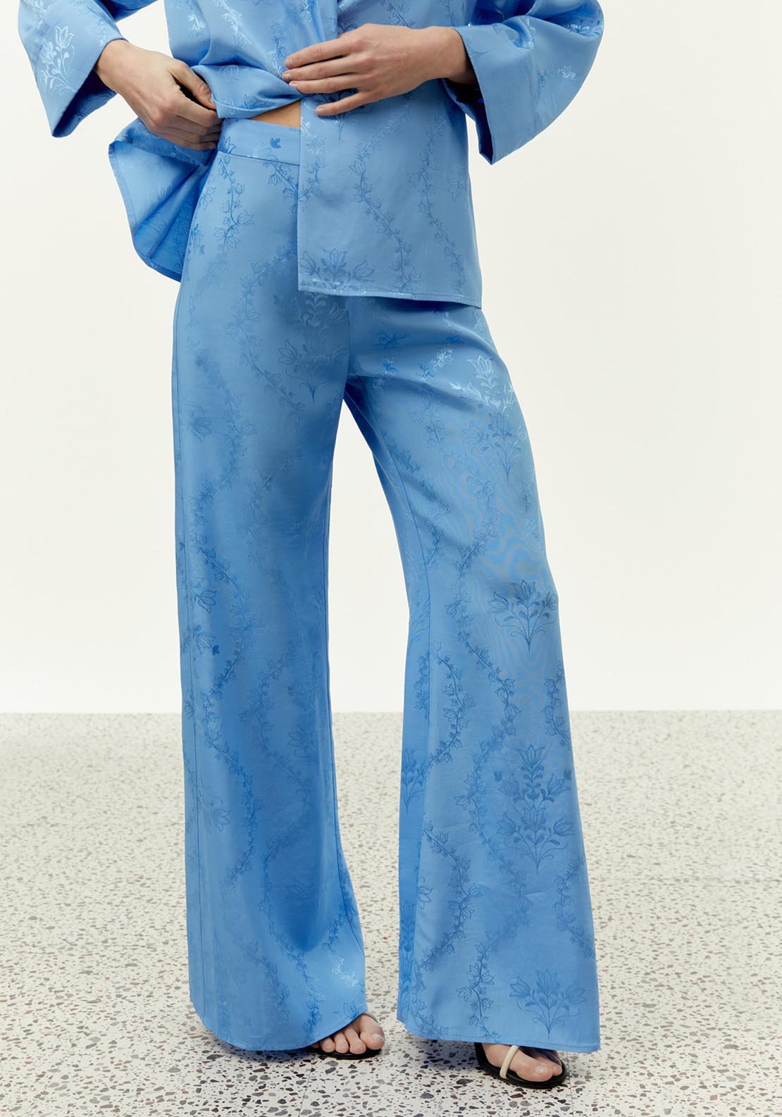 Sfera Jacquard trousers - Blue Light 2 Shaws Department Stores