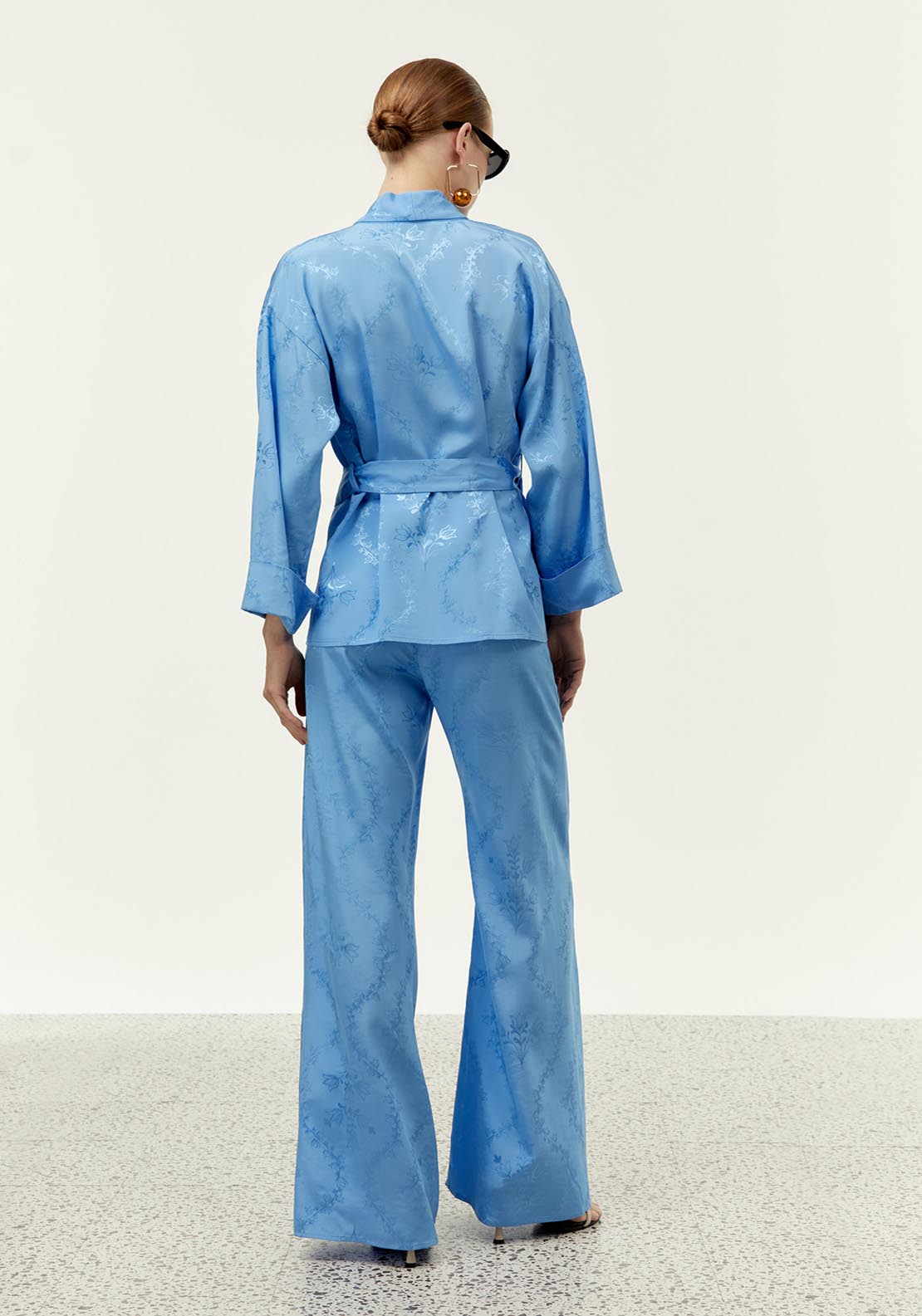 Sfera Jacquard trousers - Blue Light 5 Shaws Department Stores
