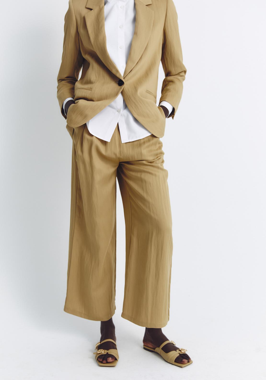 Sfera Elastic waist trousers - Camel 2 Shaws Department Stores