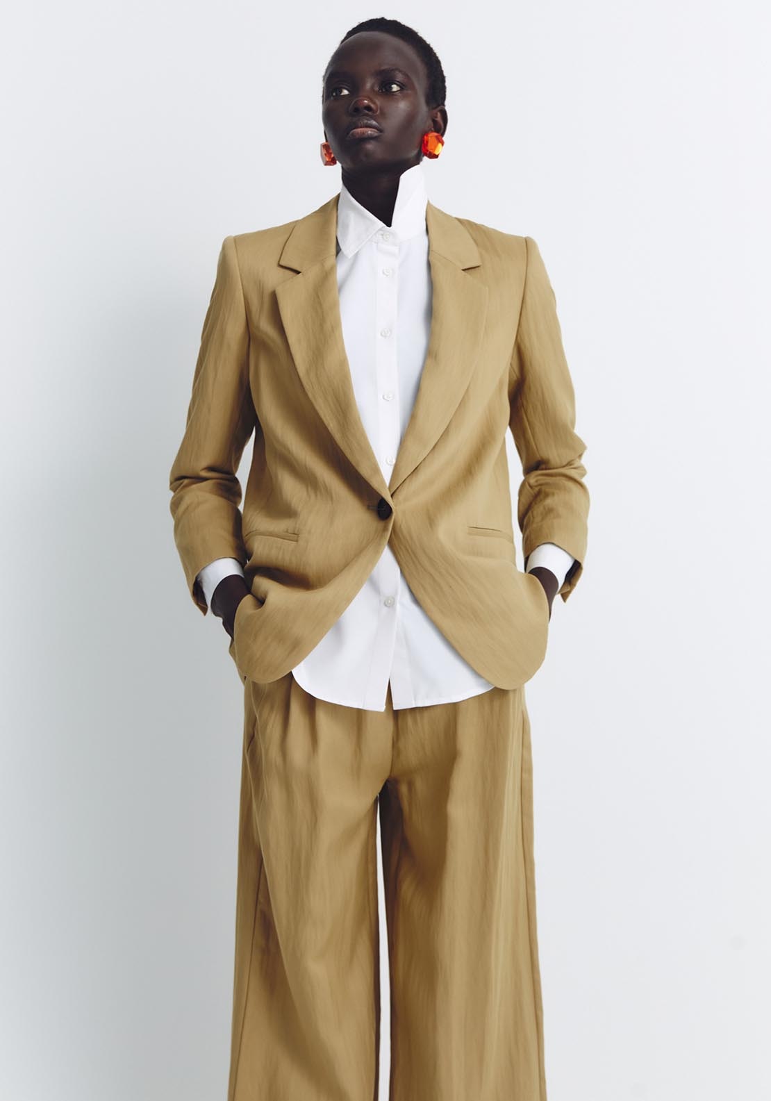 Sfera Elastic waist trousers - Camel 5 Shaws Department Stores