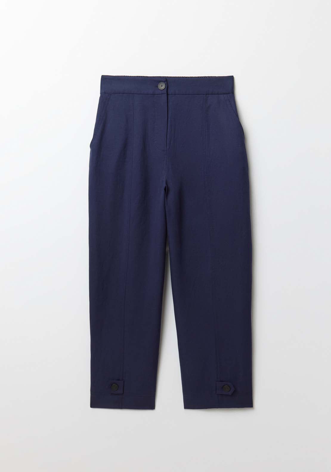 Sfera Straight-Leg Loose-Fit Trousers - Navy 6 Shaws Department Stores