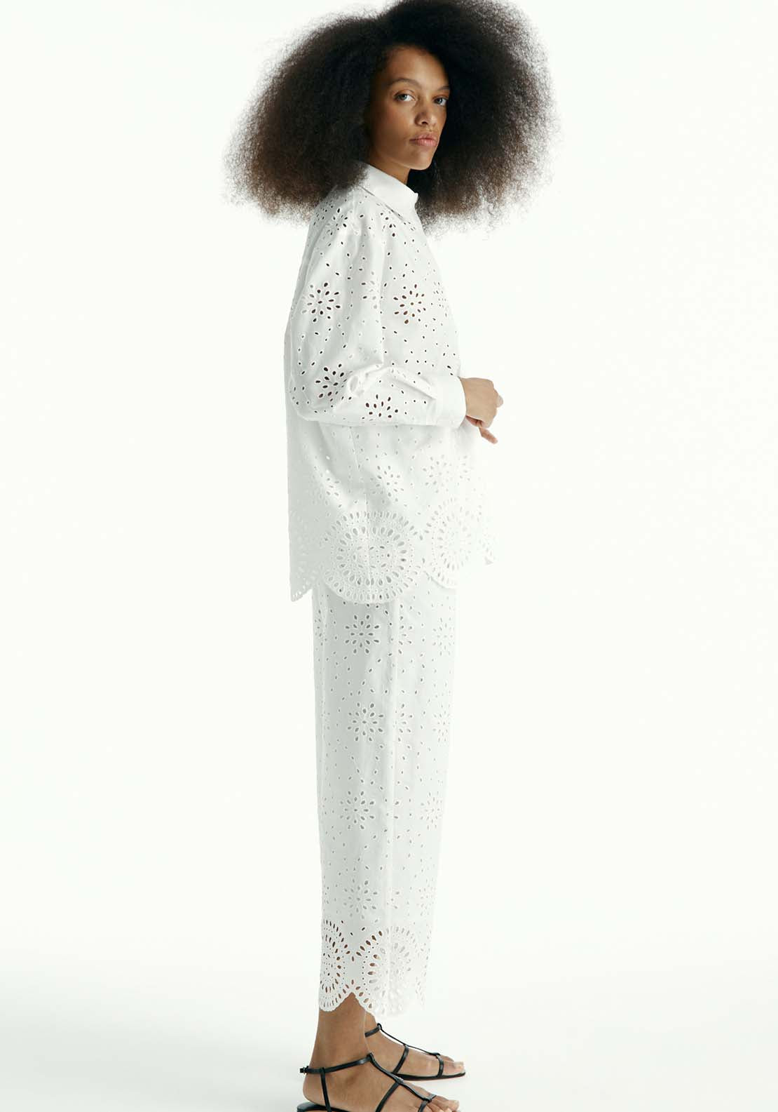 Sfera Schiffli Trousers - White 3 Shaws Department Stores