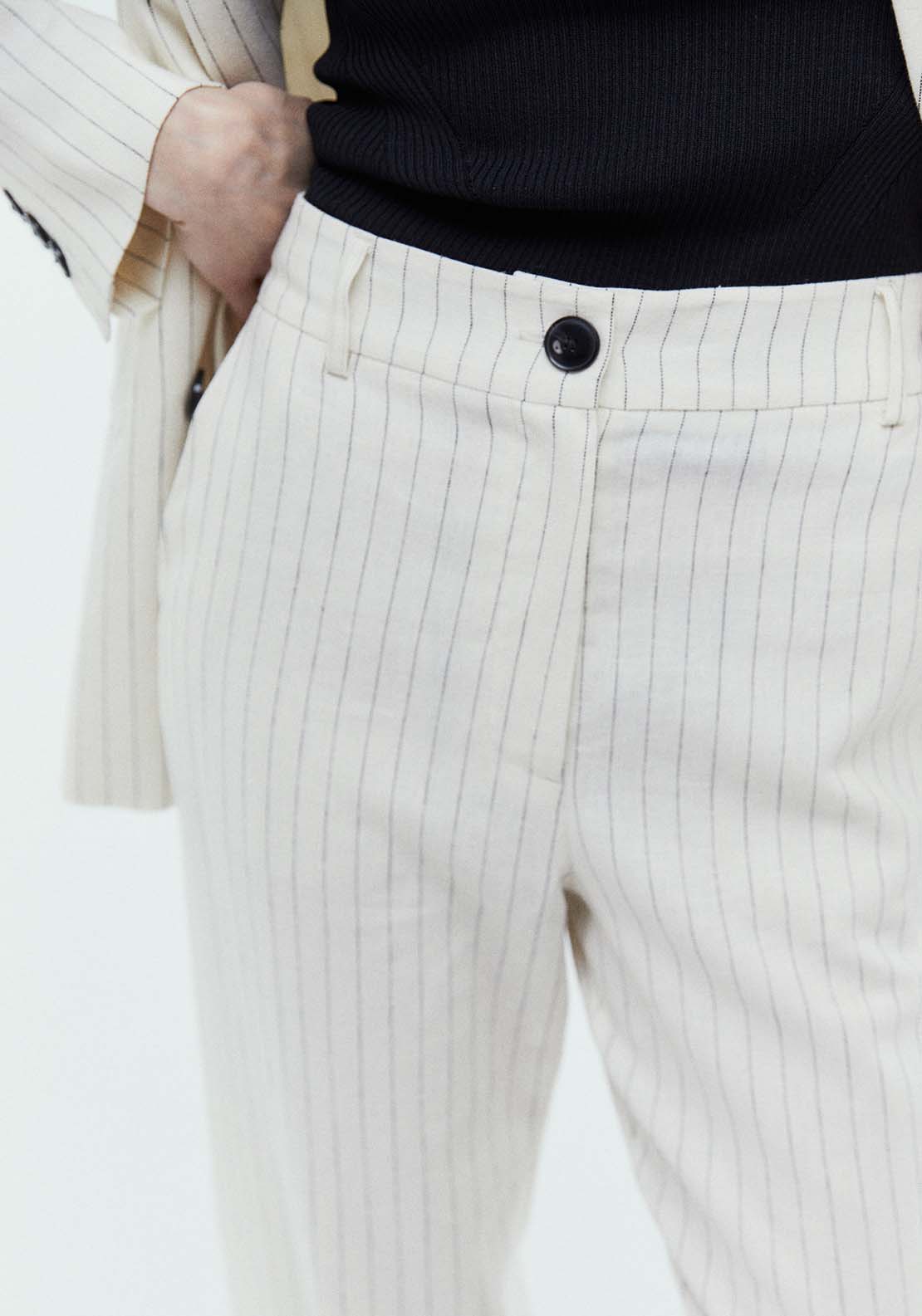 Sfera Stripes linen trousers 2 Shaws Department Stores