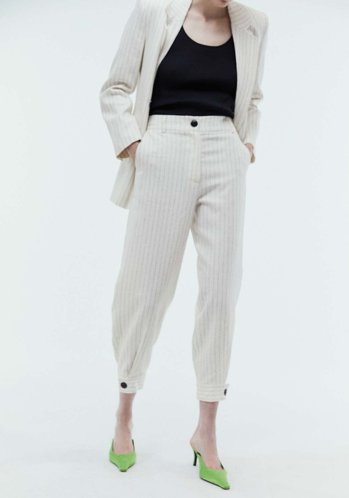 Sfera Stripes linen trousers 1 Shaws Department Stores