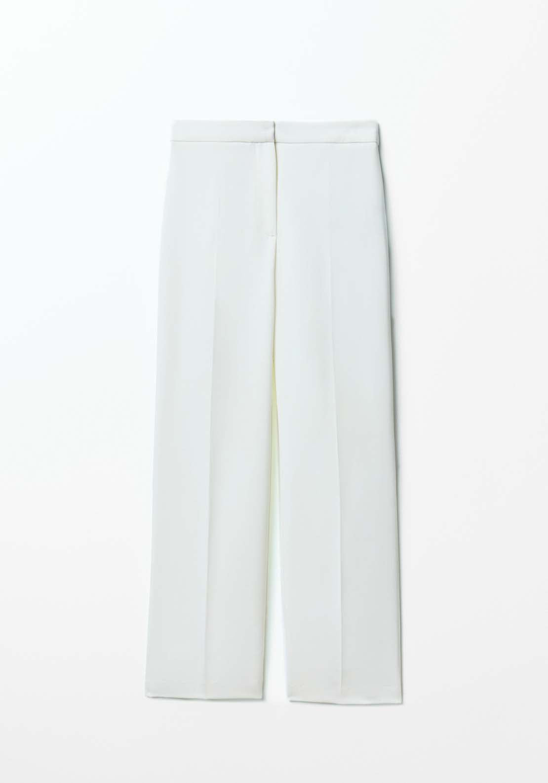 Sfera Wide-Leg Suit Trousers - White 6 Shaws Department Stores