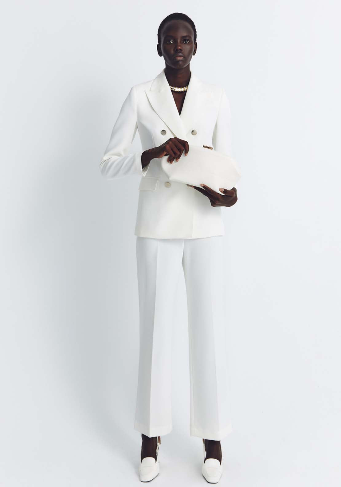 Sfera Wide-Leg Suit Trousers - White 5 Shaws Department Stores