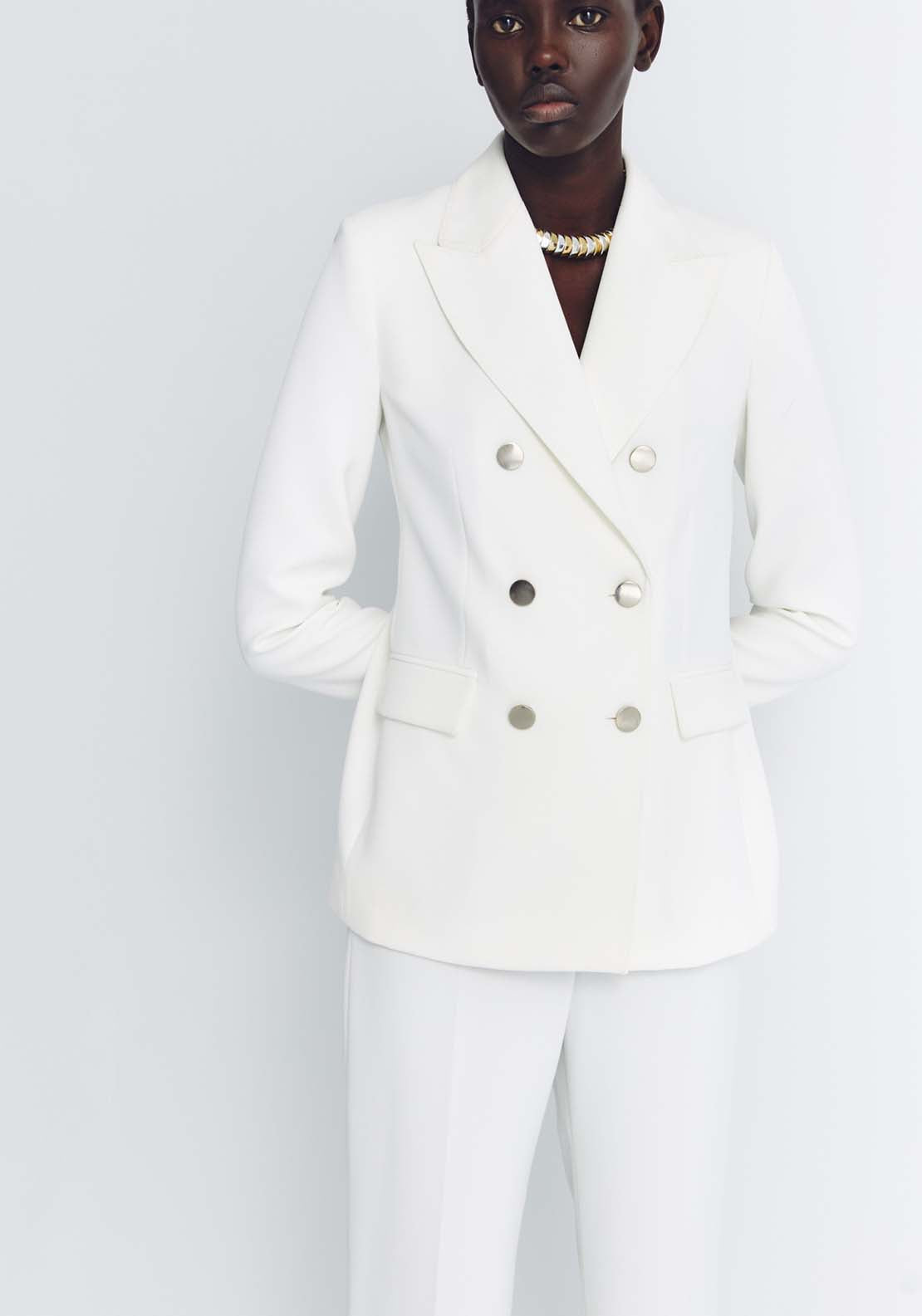Sfera Wide-Leg Suit Trousers - White 4 Shaws Department Stores