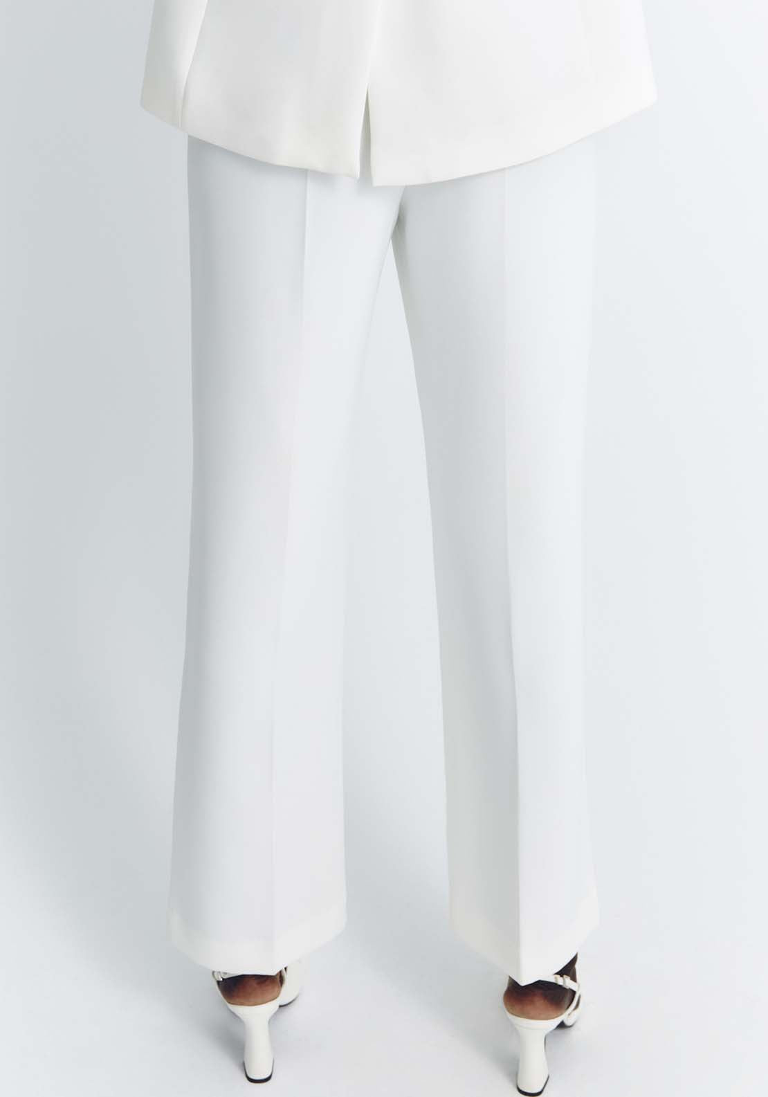 Sfera Wide-Leg Suit Trousers - White 2 Shaws Department Stores