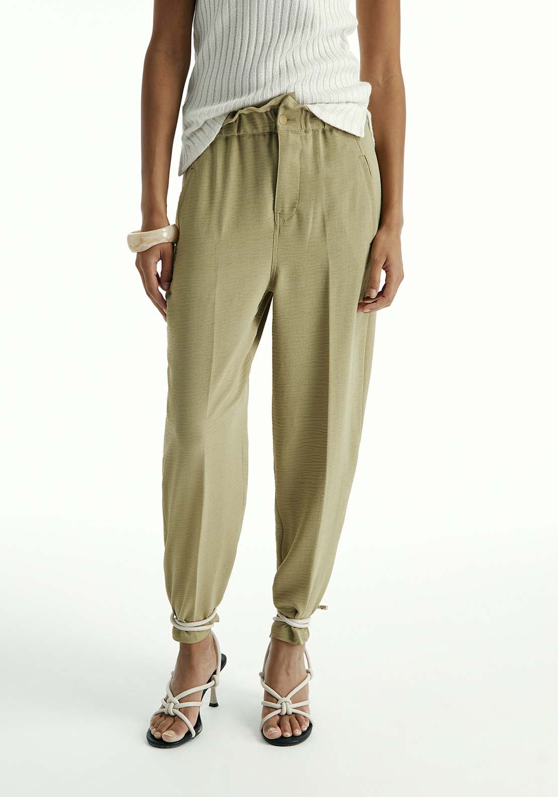 Sfera Loose Fit Trousers - Beige 5 Shaws Department Stores