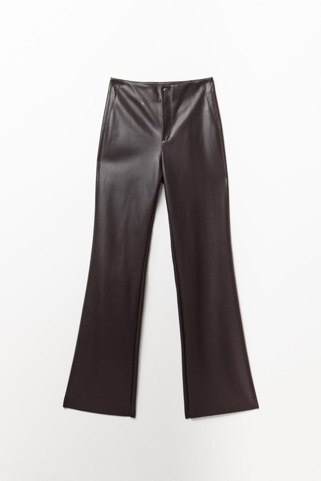 Waistband Free Trousers - Brown