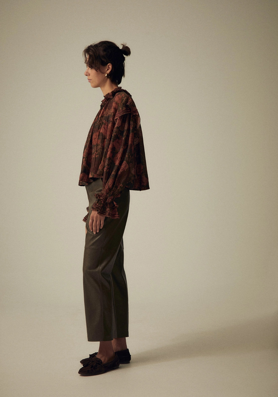 Leather Look Trousers - Brown