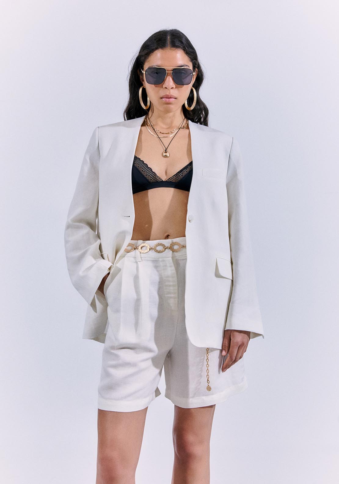 Sfera Fluid Bermuda Shorts - White 4 Shaws Department Stores