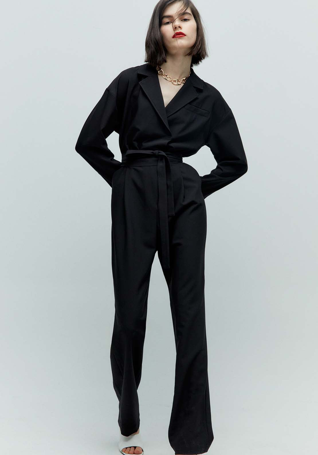 Sfera Belted Jumpsuit - Black 2 Shaws Department Stores