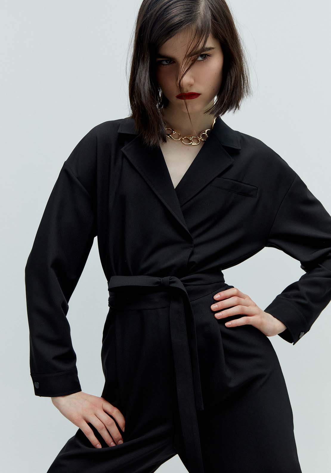 Sfera Belted Jumpsuit - Black 4 Shaws Department Stores