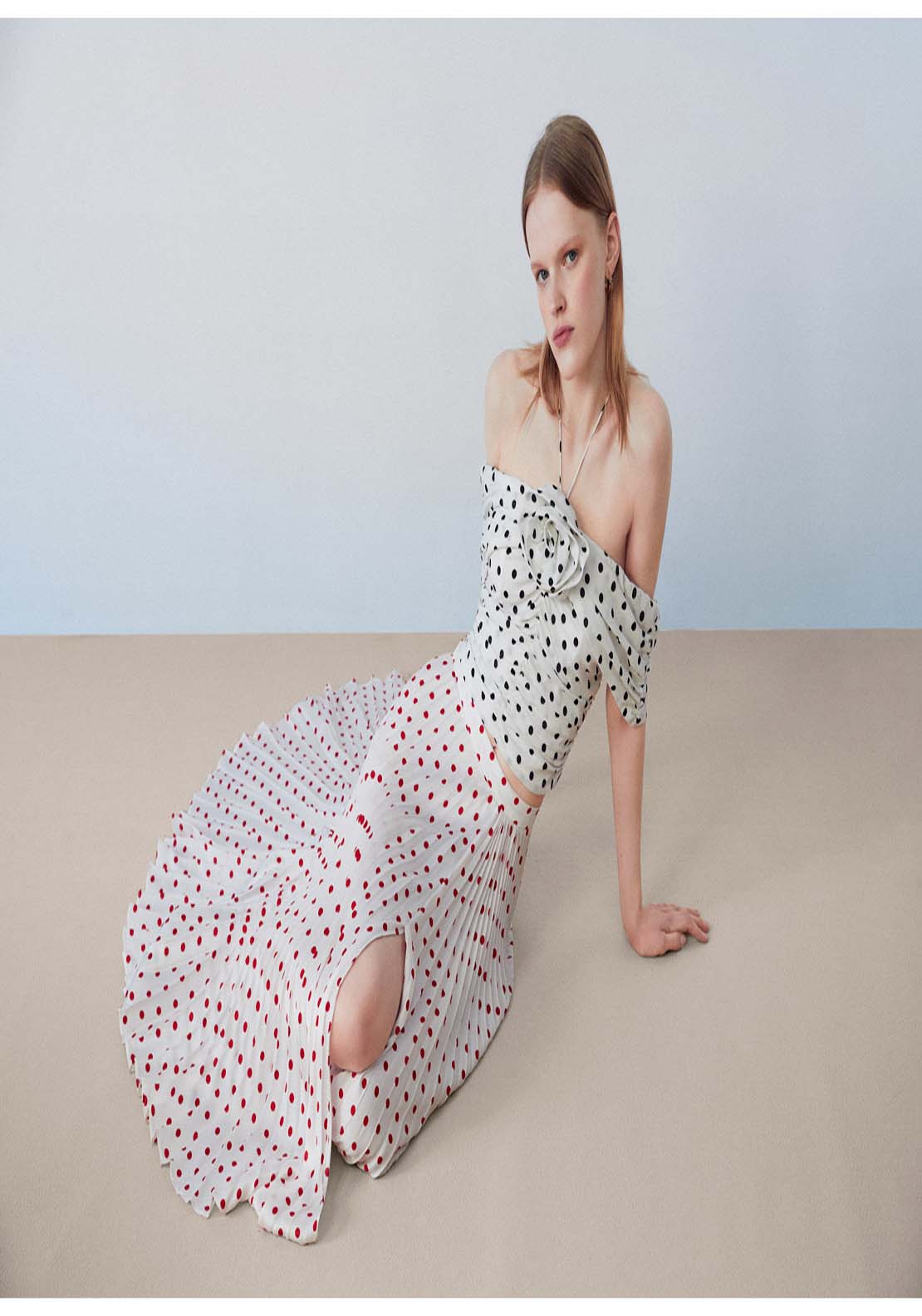 Sfera Polka dots pleated skirt 5 Shaws Department Stores