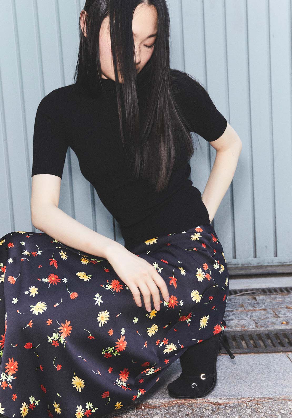 Sfera Floral print skirt - Black 4 Shaws Department Stores