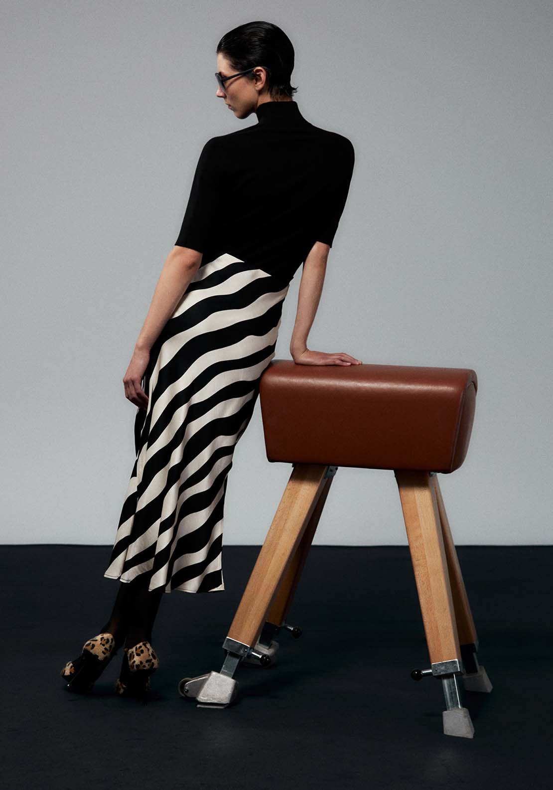 Sfera Striped Skirt - Black 3 Shaws Department Stores