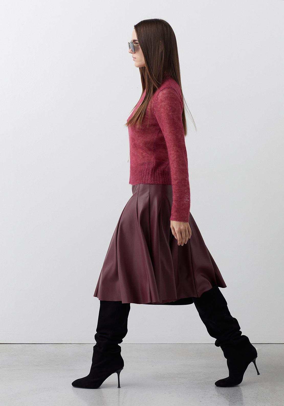 Sfera Marsala flared skirt - Maroon 3 Shaws Department Stores