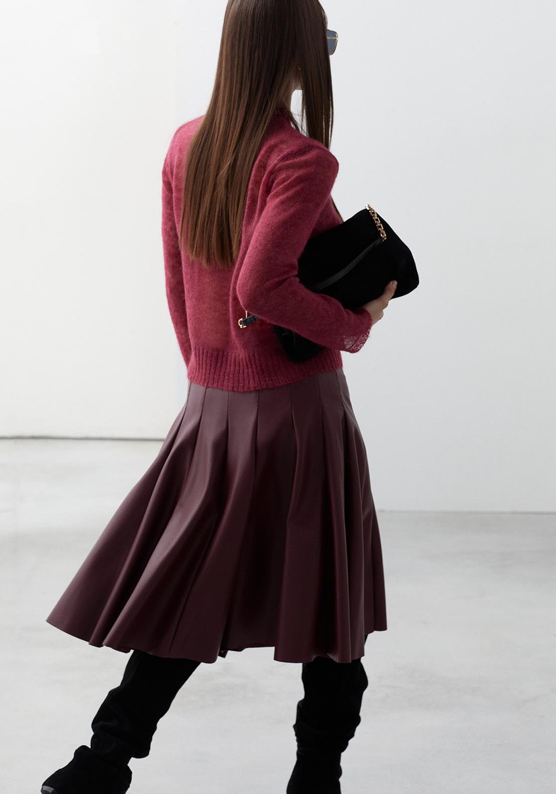 Sfera Marsala flared skirt - Maroon 5 Shaws Department Stores