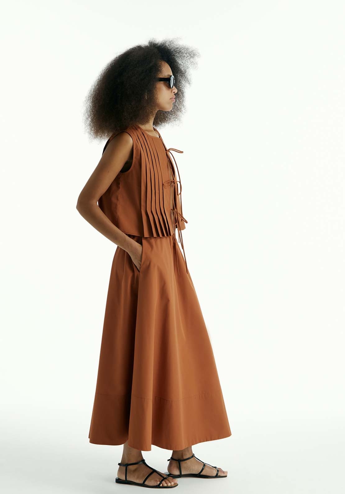 Sfera Ruched Flared Skirt - Toffee 3 Shaws Department Stores