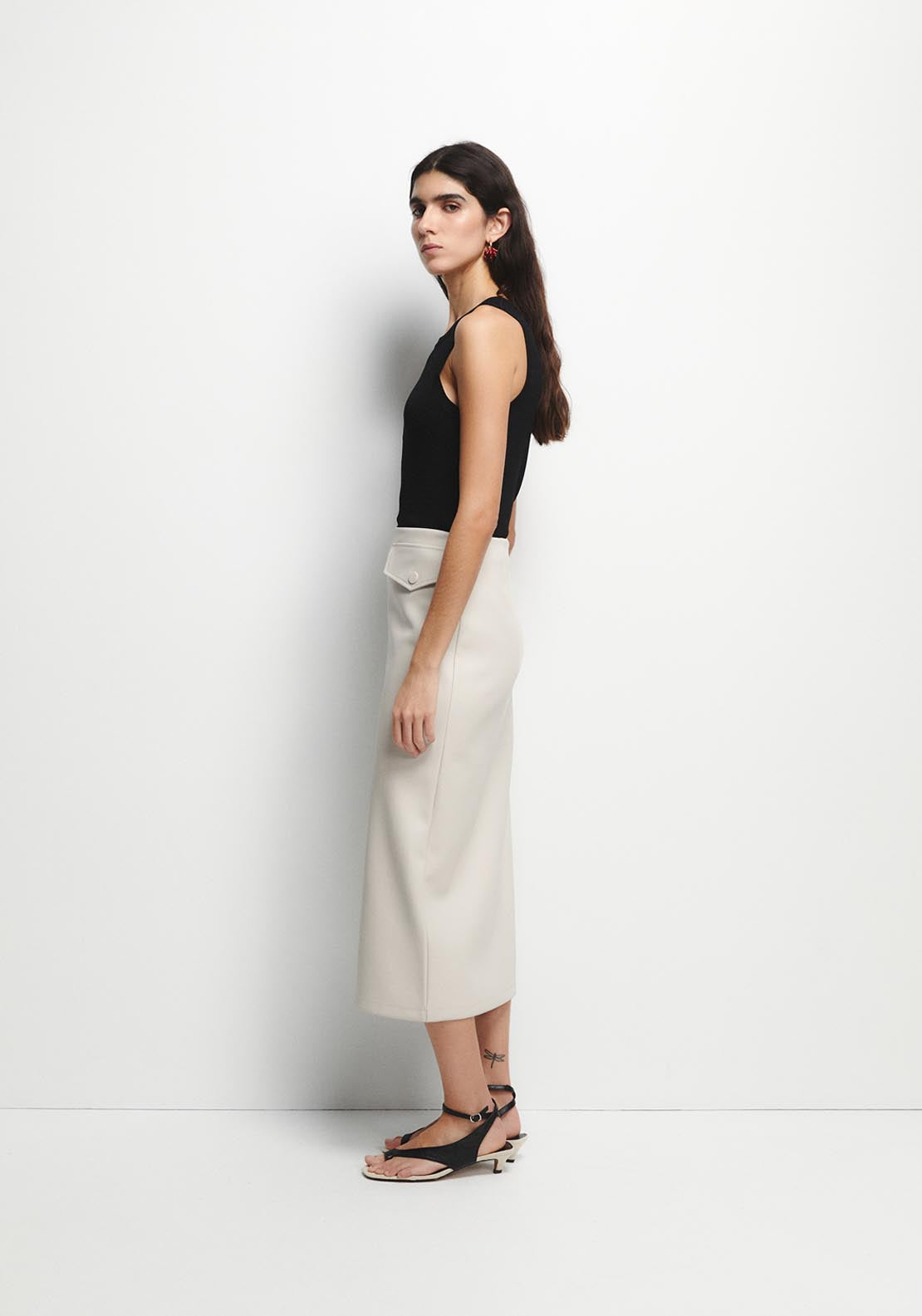 Tube Midi Skirt - Cream