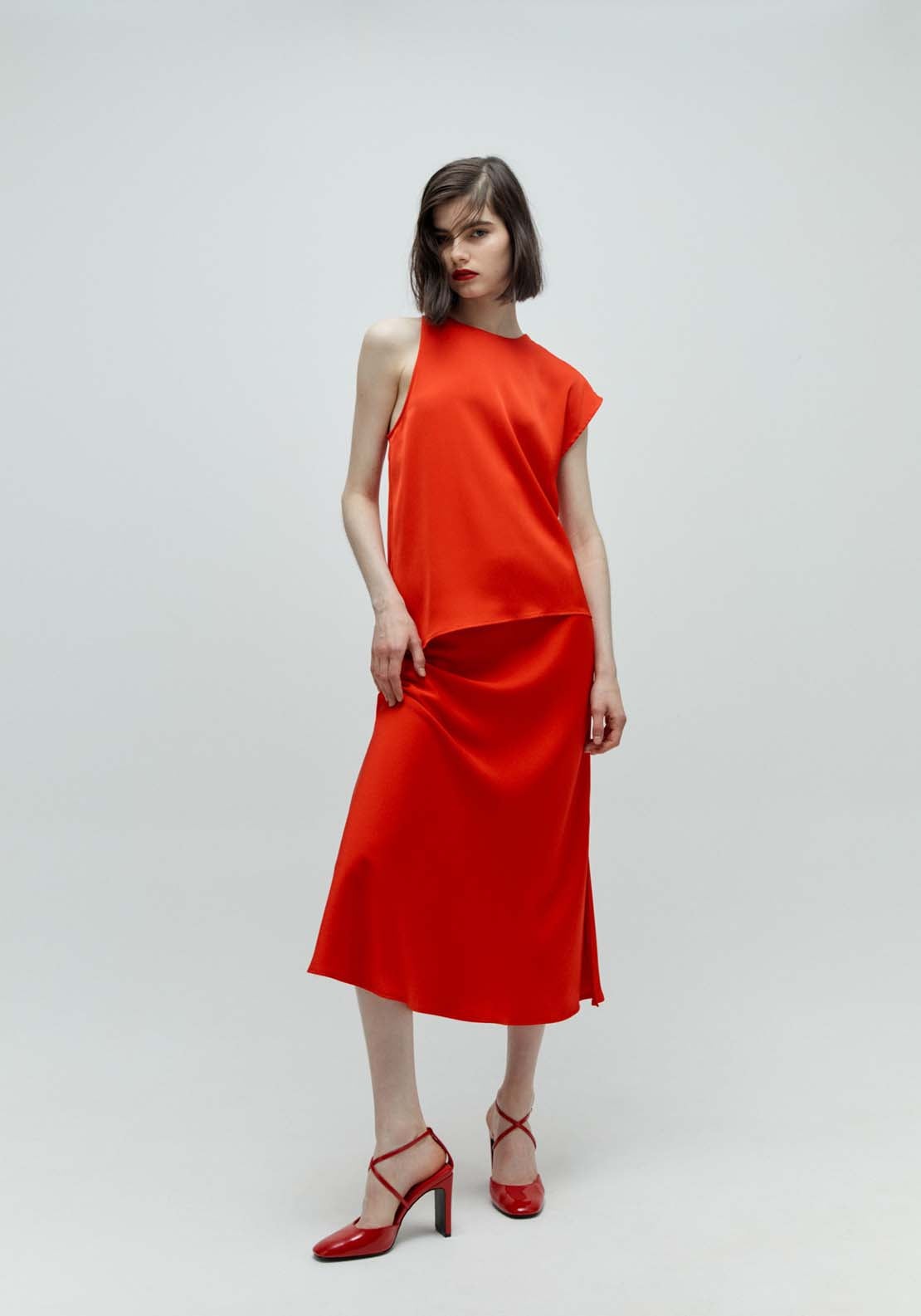 Sfera Asymmetrical top - Red 6 Shaws Department Stores
