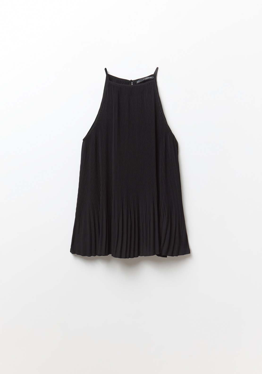 Sfera Pleated Top - Black 6 Shaws Department Stores