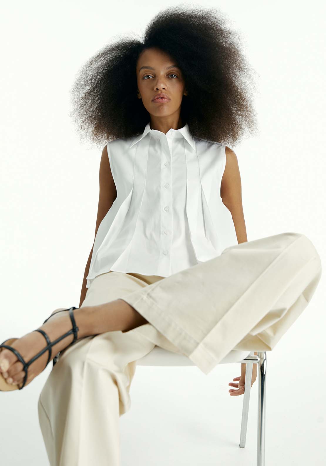 Sfera Sleeveless Shirt - White 1 Shaws Department Stores