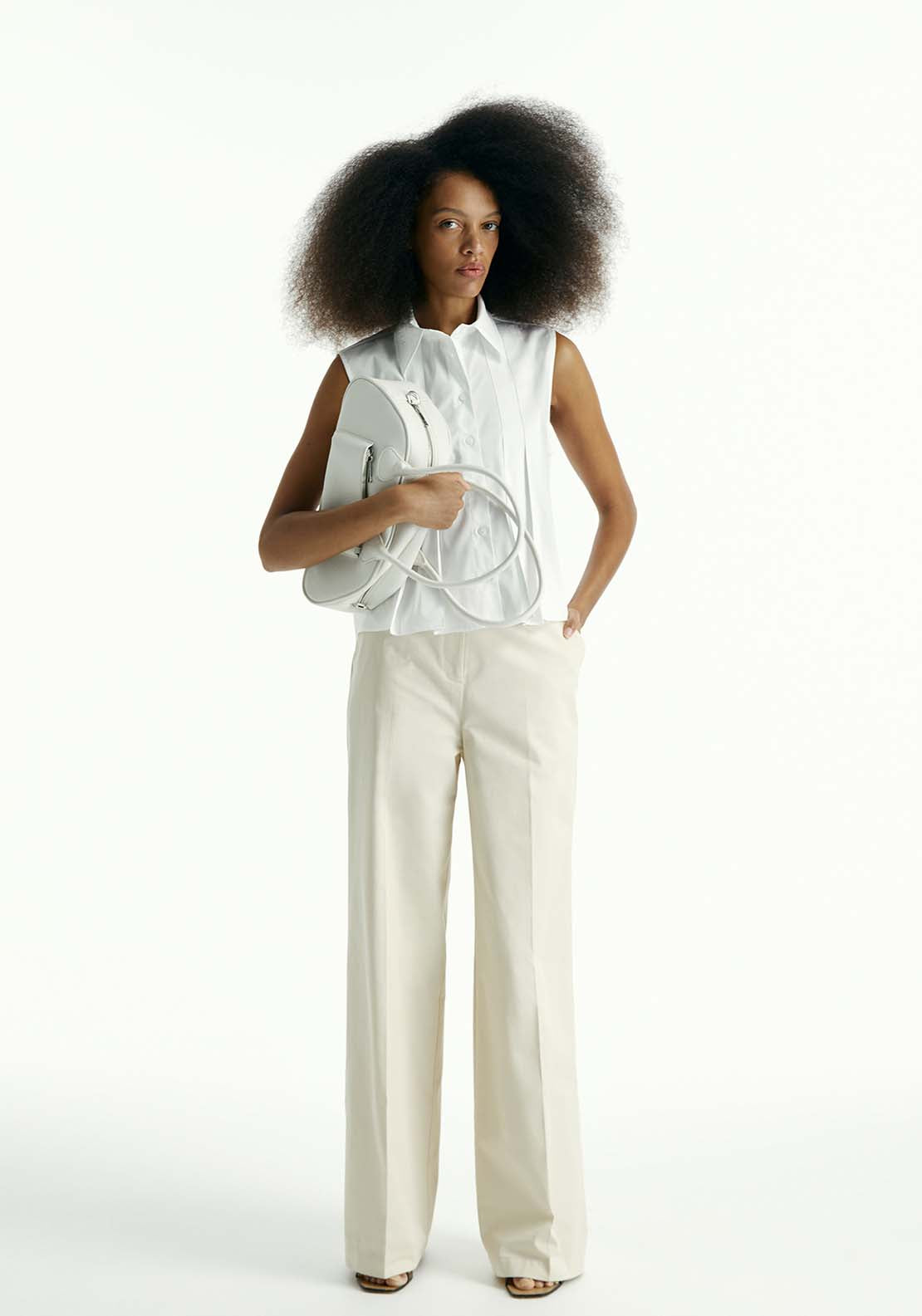 Sfera Sleeveless Shirt - White 2 Shaws Department Stores