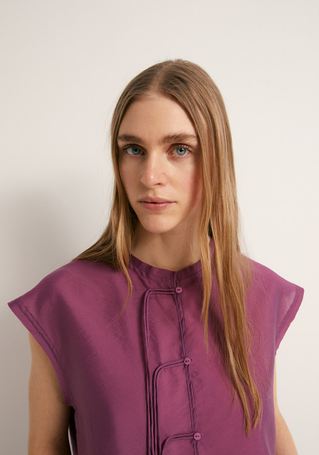 Decorative Detailing Blouse - Purple