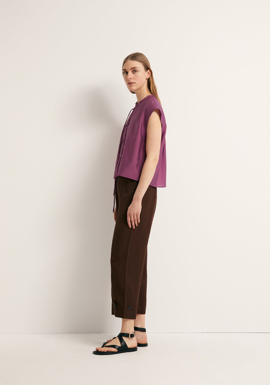 Decorative Detailing Blouse - Purple