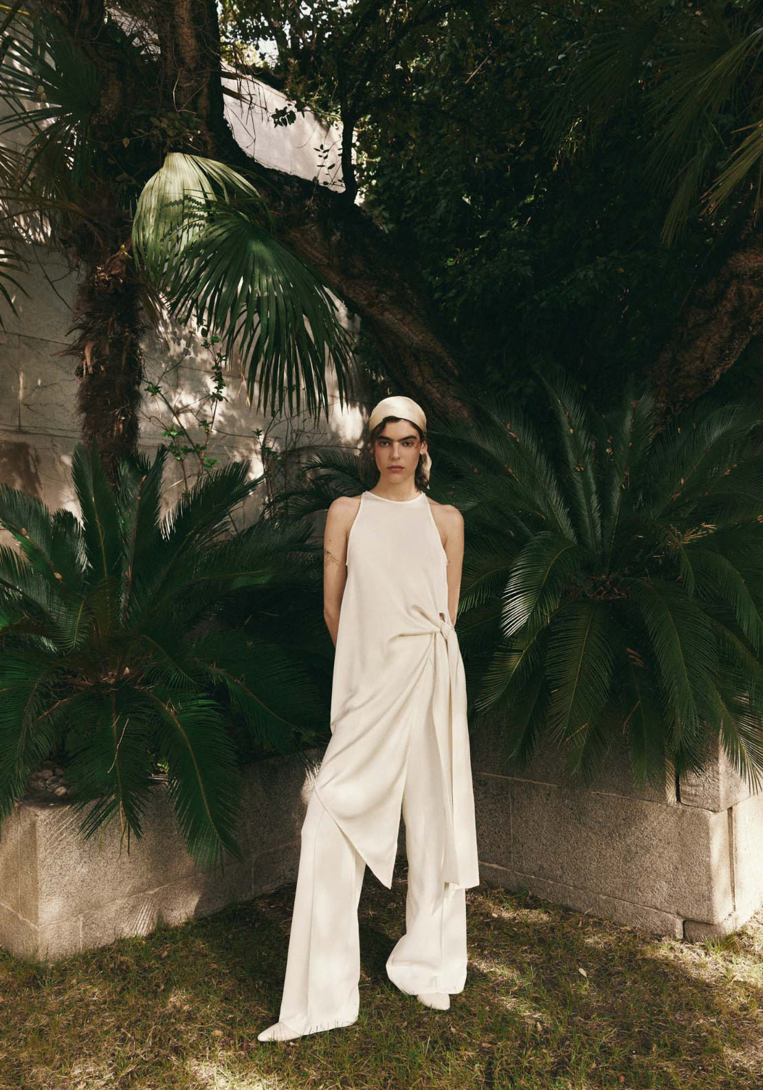 Long Asymmetric Hem Top - White