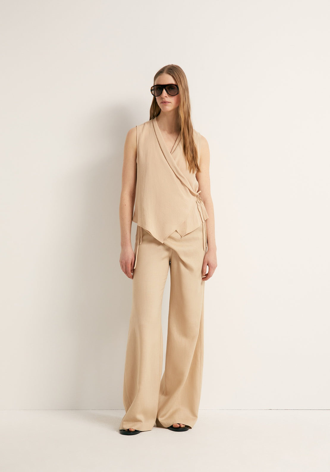 Tie Detail Top - Beige