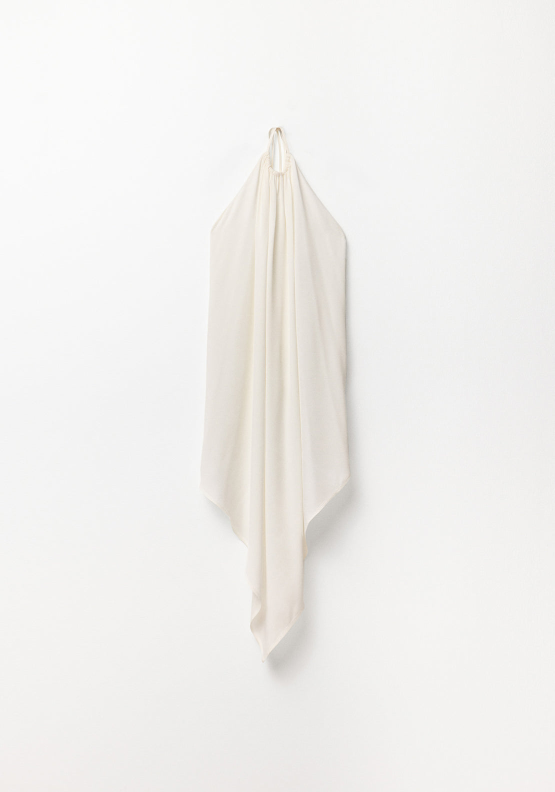 Asymmetric Halterneck Tie Top - Cream