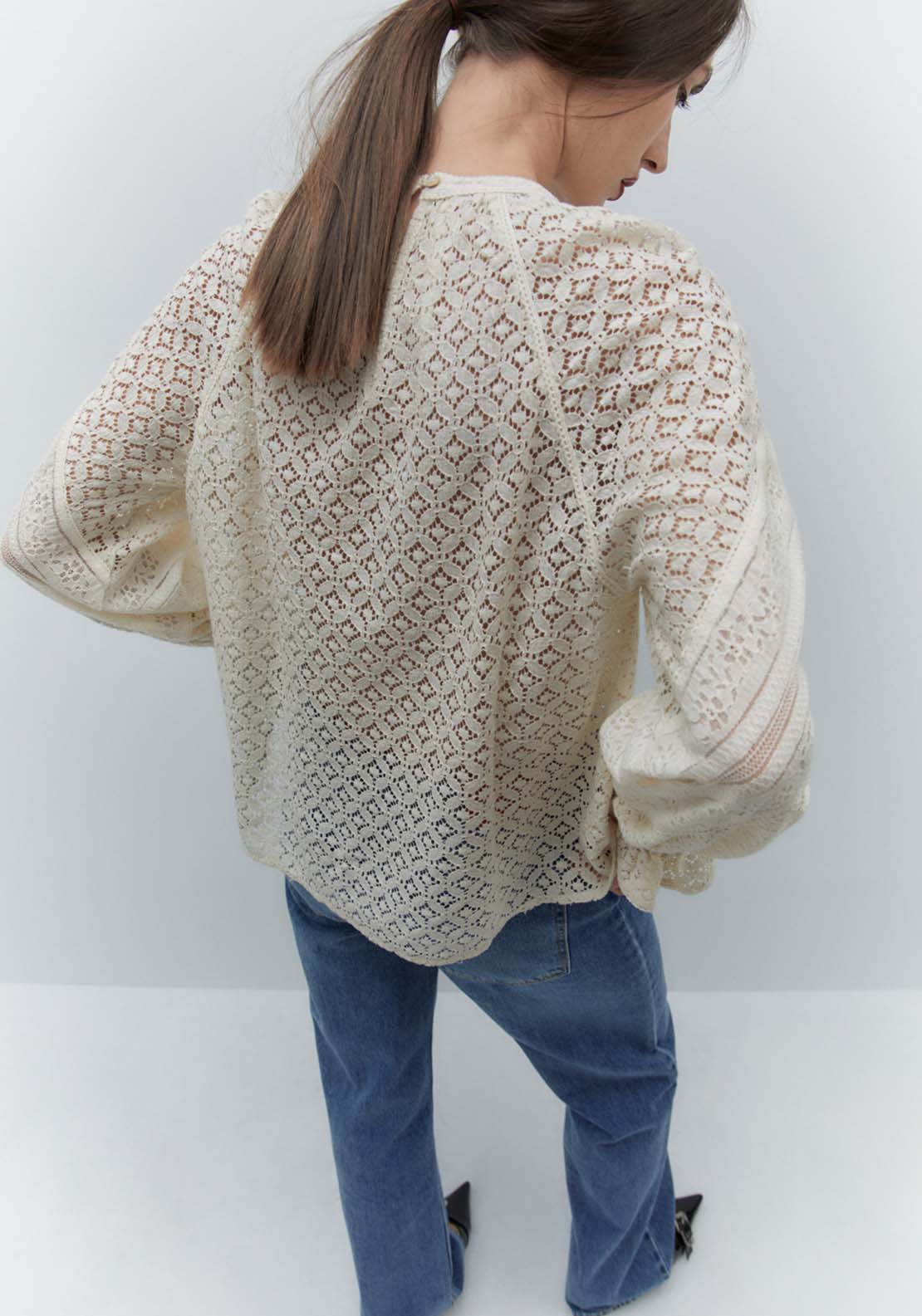 Sfera Lace Top - Ecru 4 Shaws Department Stores