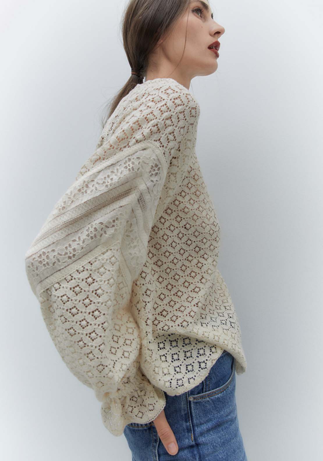 Sfera Lace Top - Ecru 2 Shaws Department Stores