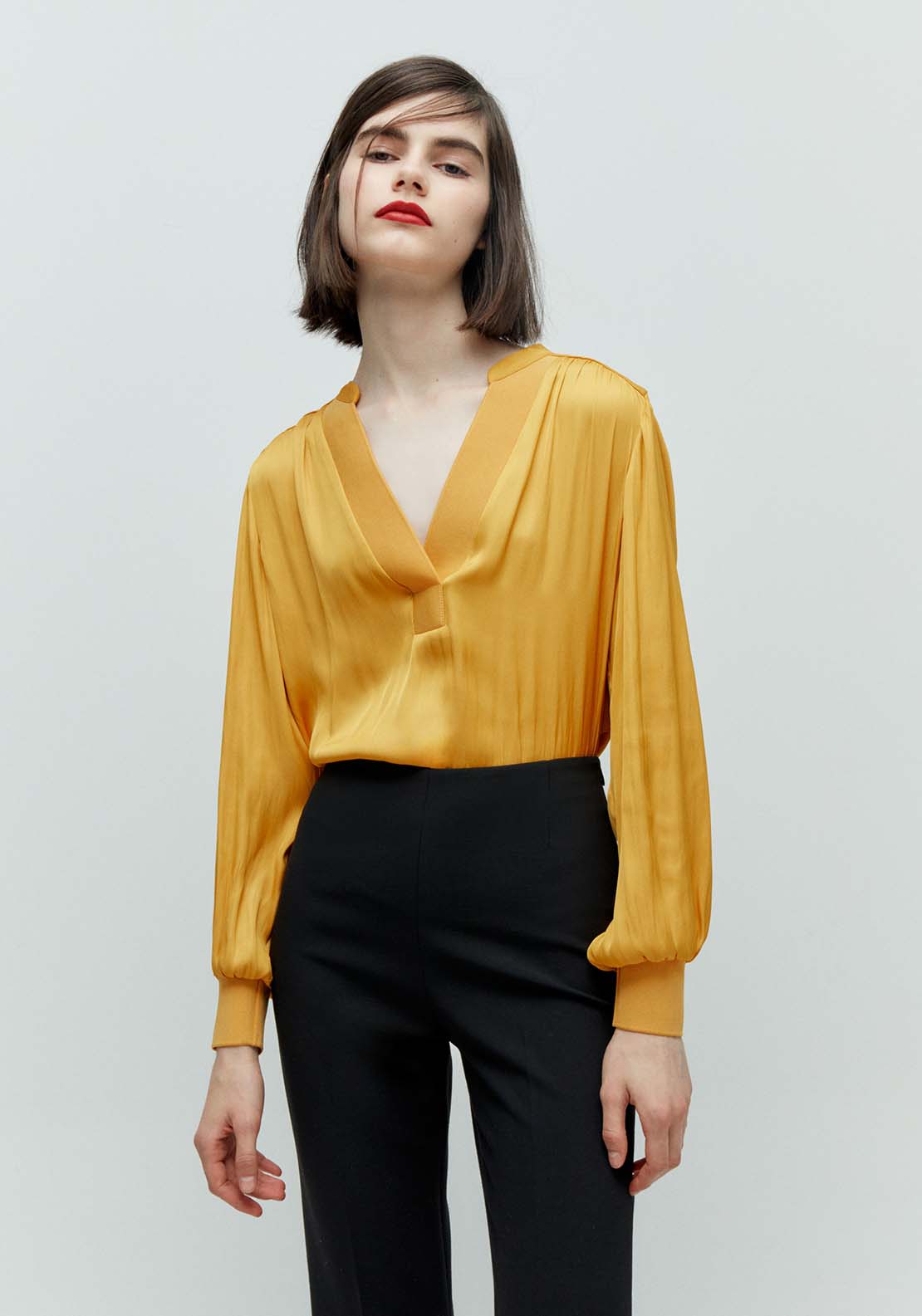 Sfera Loose-fit shirt - Mustard 1 Shaws Department Stores