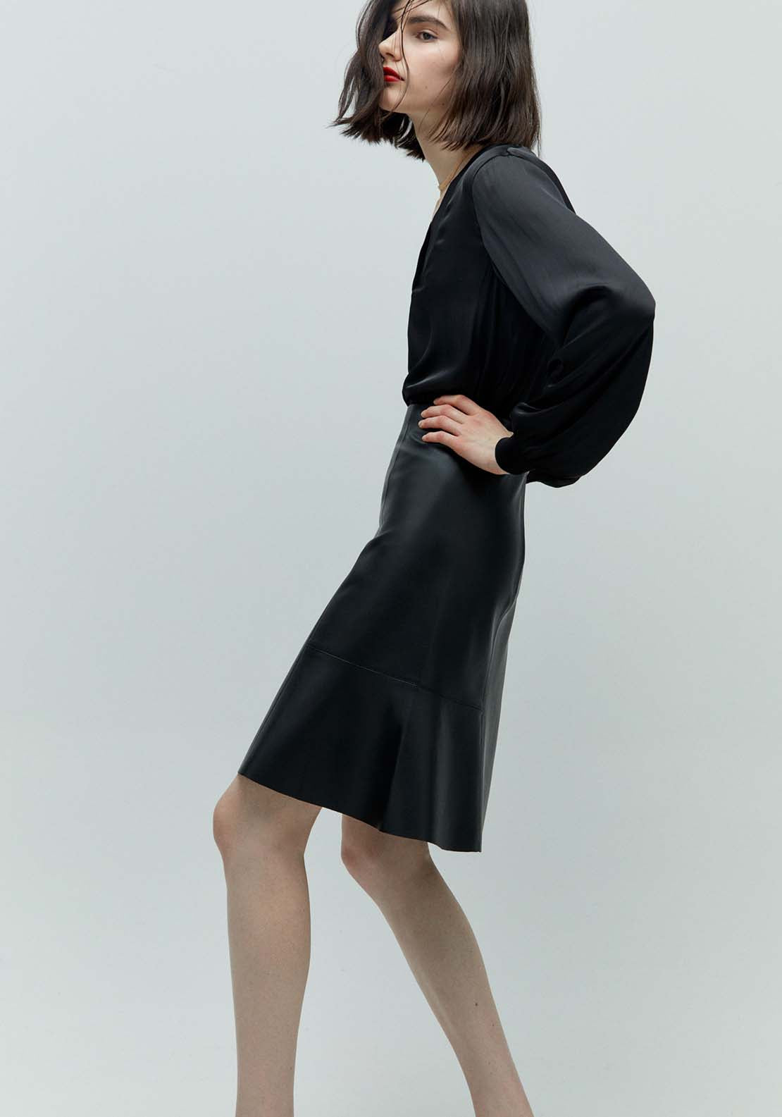 Sfera Contrast neckline top - Black 3 Shaws Department Stores