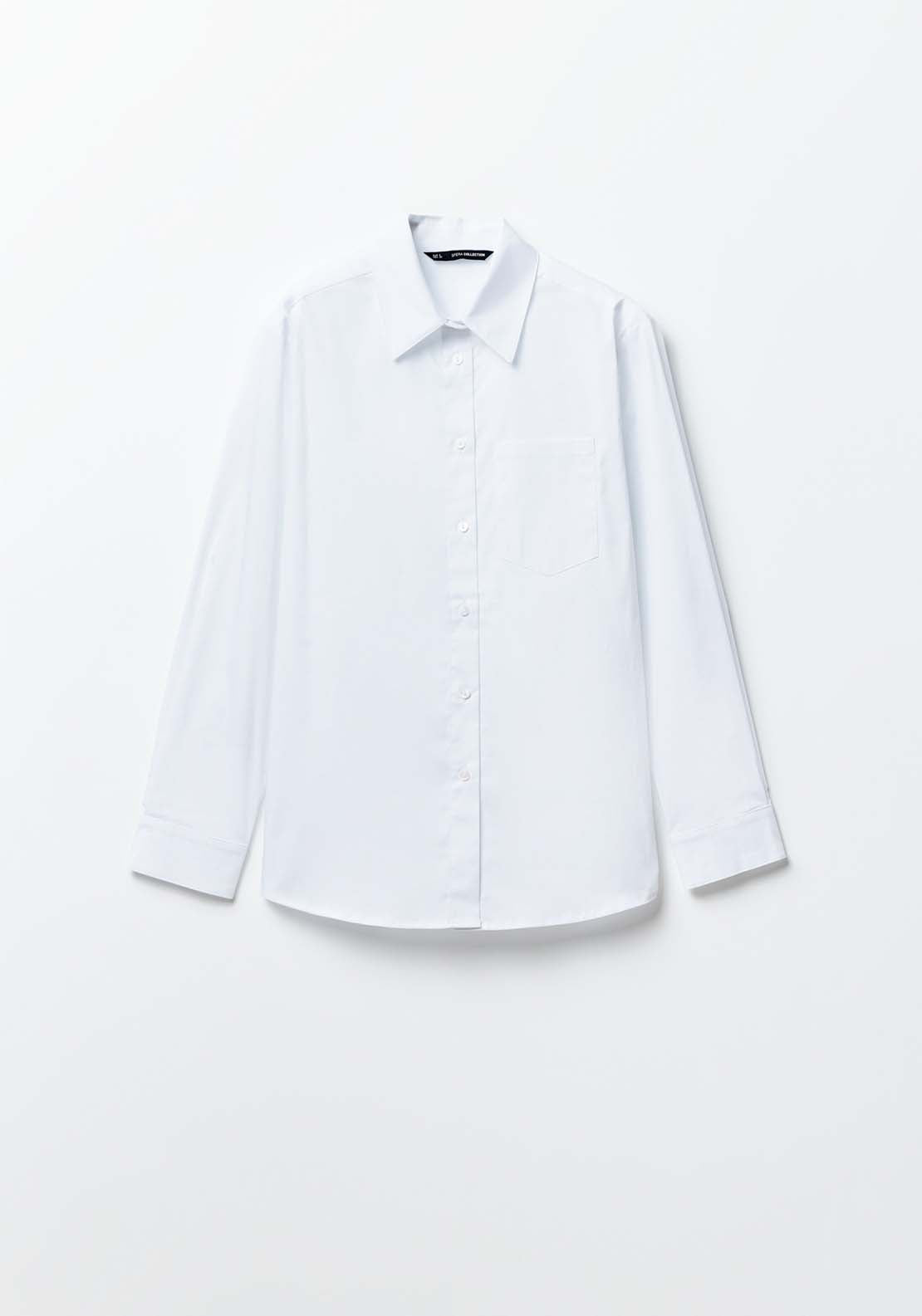 Sfera Poplin Shirt - White 6 Shaws Department Stores