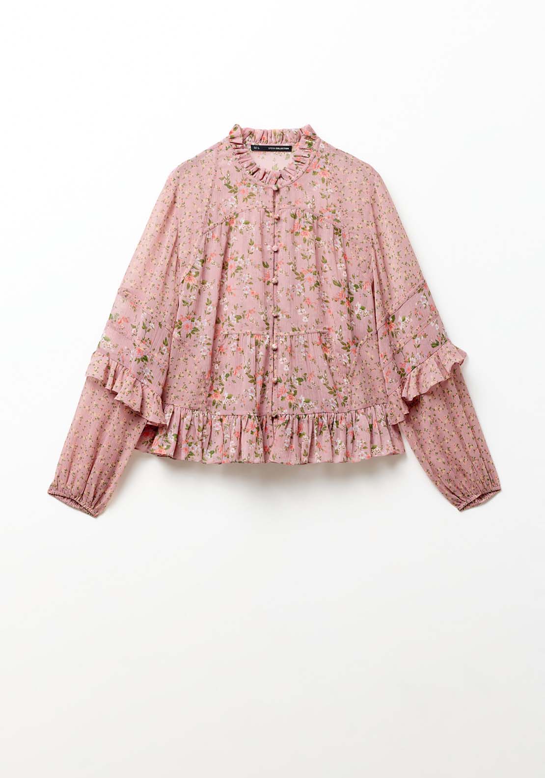 Sfera Long Sleeve Flower Print Blouse - Print Pink 7 Shaws Department Stores