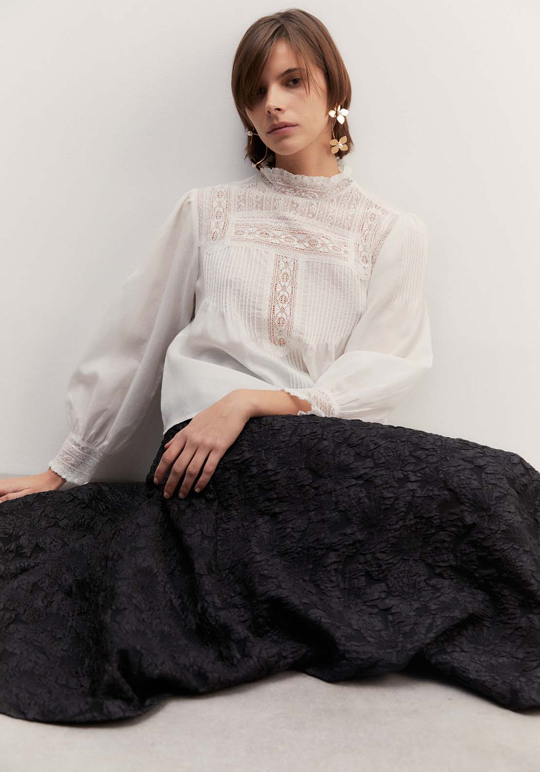 Sfera Romantic pintuck top - White 1 Shaws Department Stores
