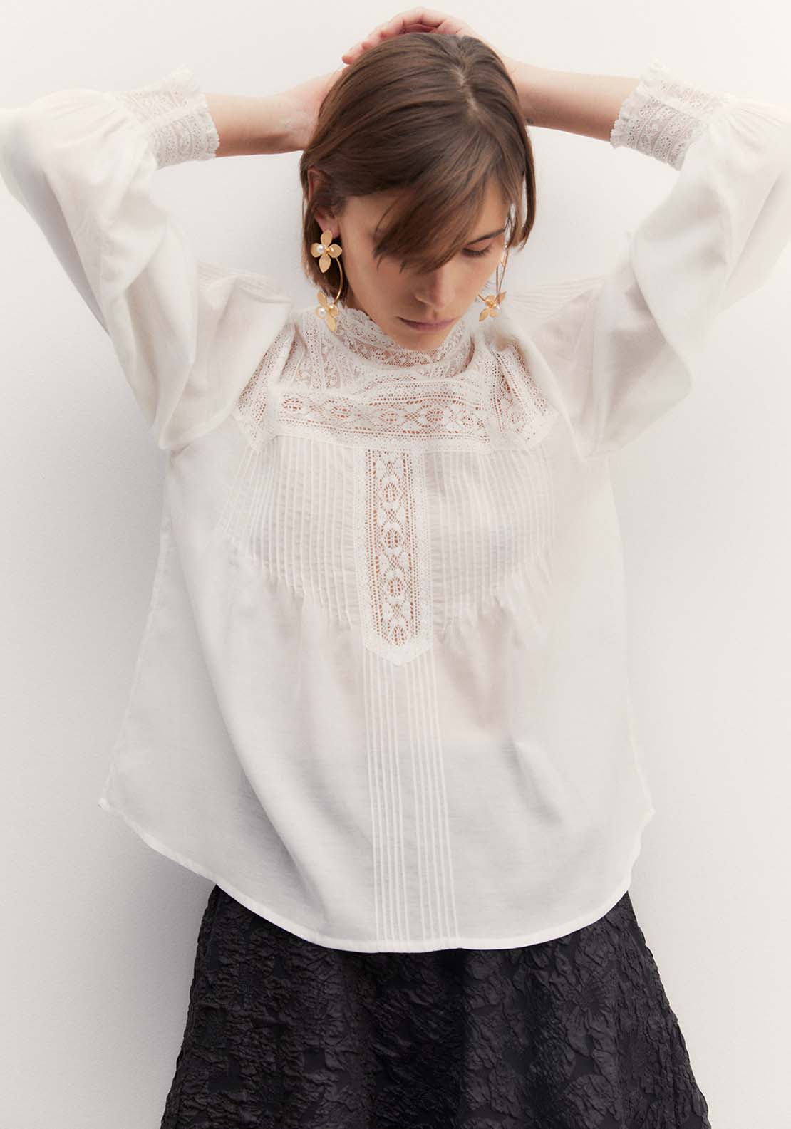 Sfera Romantic pintuck top - White 5 Shaws Department Stores