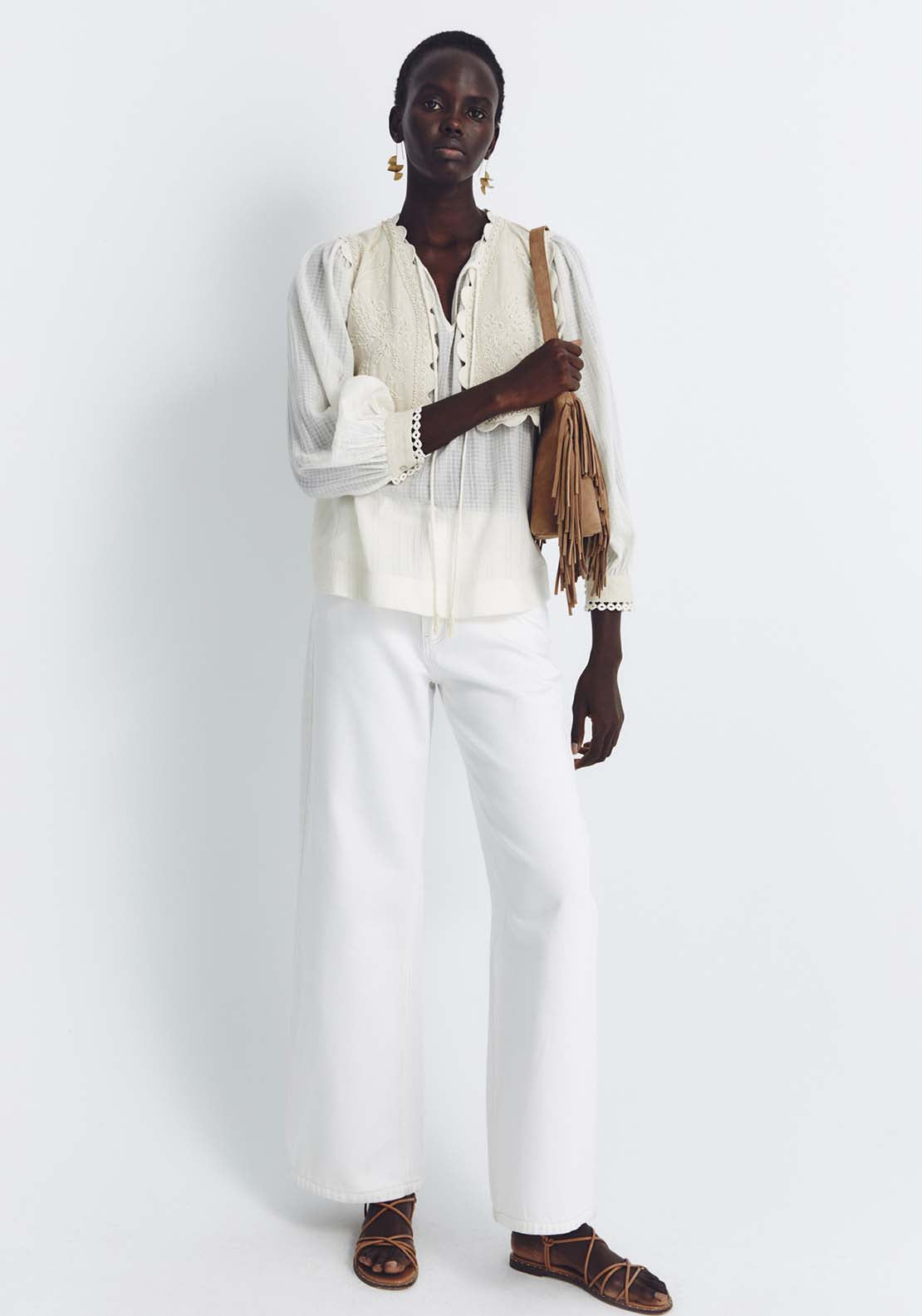 Sfera Matching Blouse And Waistcoat - Off White 5 Shaws Department Stores
